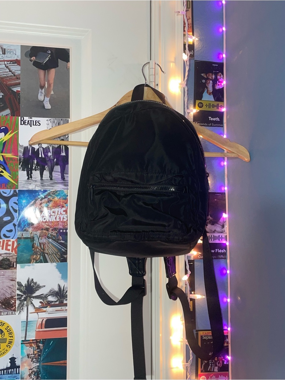 wild fable Black Nylon Mini Backpack